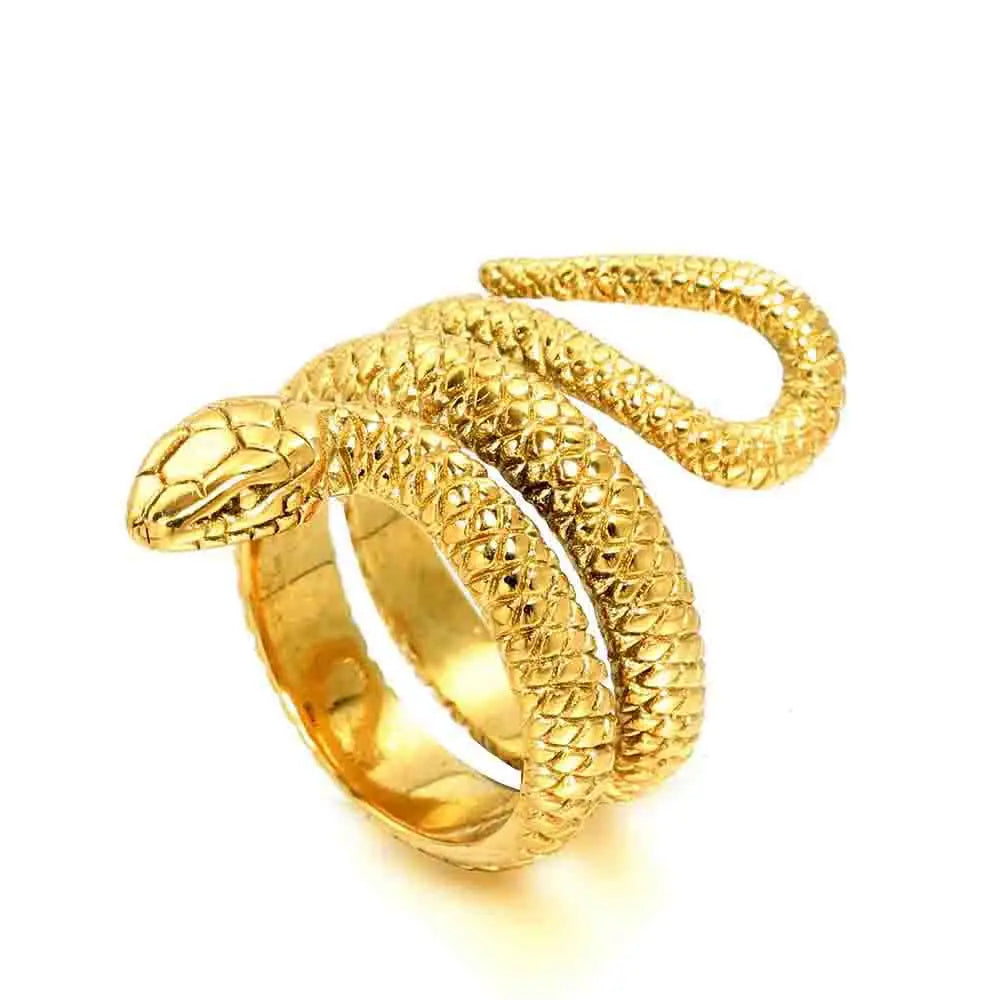 New Style Hot Selling Domineering Men's Retro Stainless Steel Ring Personalized Snake Python Stainless Steel Ring