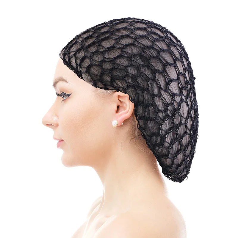Wholesale Custom Hair Net Snoods Sleeping Mesh Soft Rayon Knit Crochet Hairnet Long Short Curls Hair Cover Accessory for Women