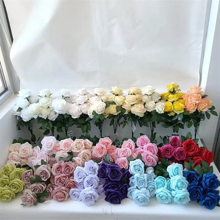 Wholesale  C-1366 Wedding Table Decoration Silk Artificial Rose Bouquets Flower