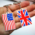 New Arrival Popular 2d Silicone Rubber Keychain Nation Flag America Flags Soft Pvc Keychain Keyring