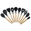 Wooden Handle Silicone Kitchen Spatula Non-stick Cooking Spatula Spoon