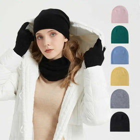 Merino Wool Knitted Beanie Hat Seamless Solid Color Men Women Autumn Winter New Cold Pile Wool Beanie Hat