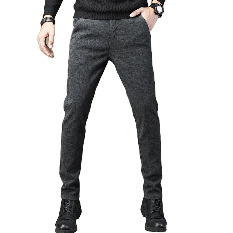 New Clothes Casual Man Formal Pants Design Check Skinny Men Trousers