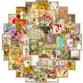 50PCS Bridge Color Aesthetic Vintage Floral Stamp butterfly Postage