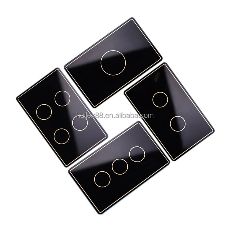 Factory Custom 1/ 2 /3 /4 Gang Tempered 2.5D Edge Wall Lighting Touch Switch Glass Panel
