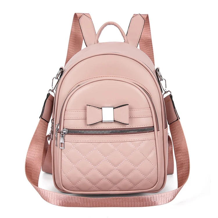 Executive Shoulder Crossbody Trendy Fashion Waterproof Medium Hiking Black Pu Leather Anti Theft Zipper Small Backpack Women