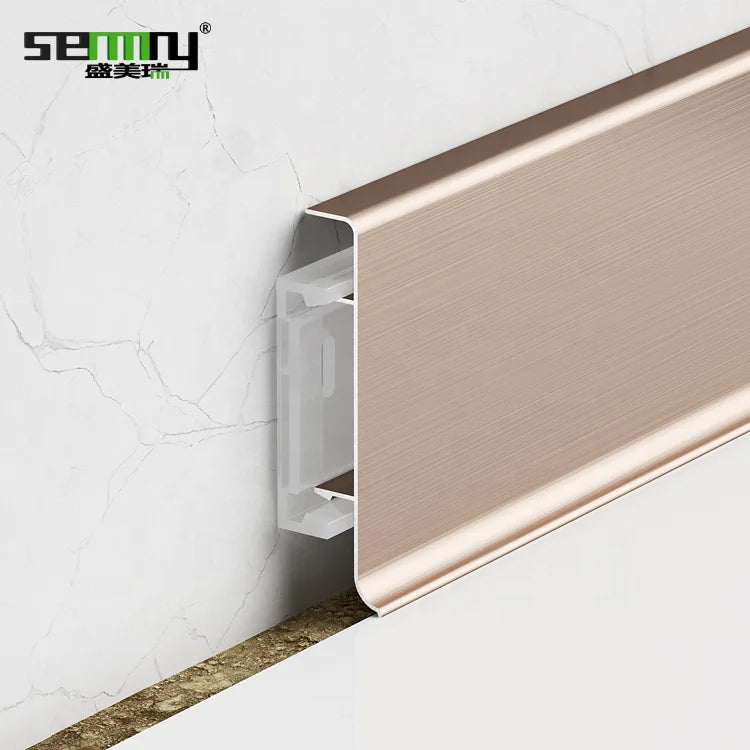 Brushed Finish Aluminium Profile Floor Wall Decorative Baseboard Skirting Board