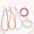 Wholesale Bohemia Lovely Resin Beaded Necklace Party Colorful Round Bead Son Bamboo Measle Acrylic Long Necklace for Women