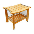 Practical Bamboo Spa Shower Stool & Bench with Storage Shelf Bath & Toilet Supplies