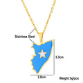 BINSHUO Wholesale Custom Stainless Steel Jewelry Drop Oil Nation Somalia Map Flag Men Pendant Couples Charm Necklace for Women