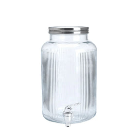 SCIEC 5.8L Glass Beverage Dispenser Flip Top Lid Eco-Friendly Classic Multifunction Lemonade Orange Juice Sangria Food Storage