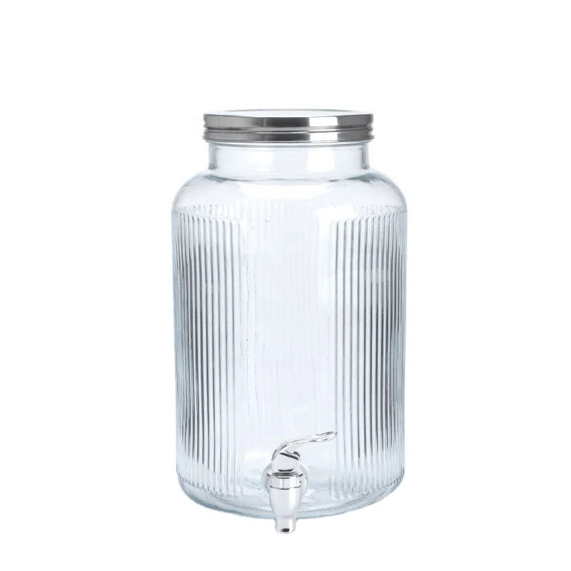 SCIEC 5.8L Glass Beverage Dispenser Flip Top Lid Eco-Friendly Classic Multifunction Lemonade Orange Juice Sangria Food Storage