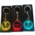 Customized Cute Heart Shaped Keychain Surprise Valentine Present Gift love Keyrings Rose Glass Crystal Key Chain
