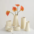 Creative Minimalist Cream Ceramic Vase High-End Floral Hydroponic Ornament for Bedroom Living Dining Table for Flower