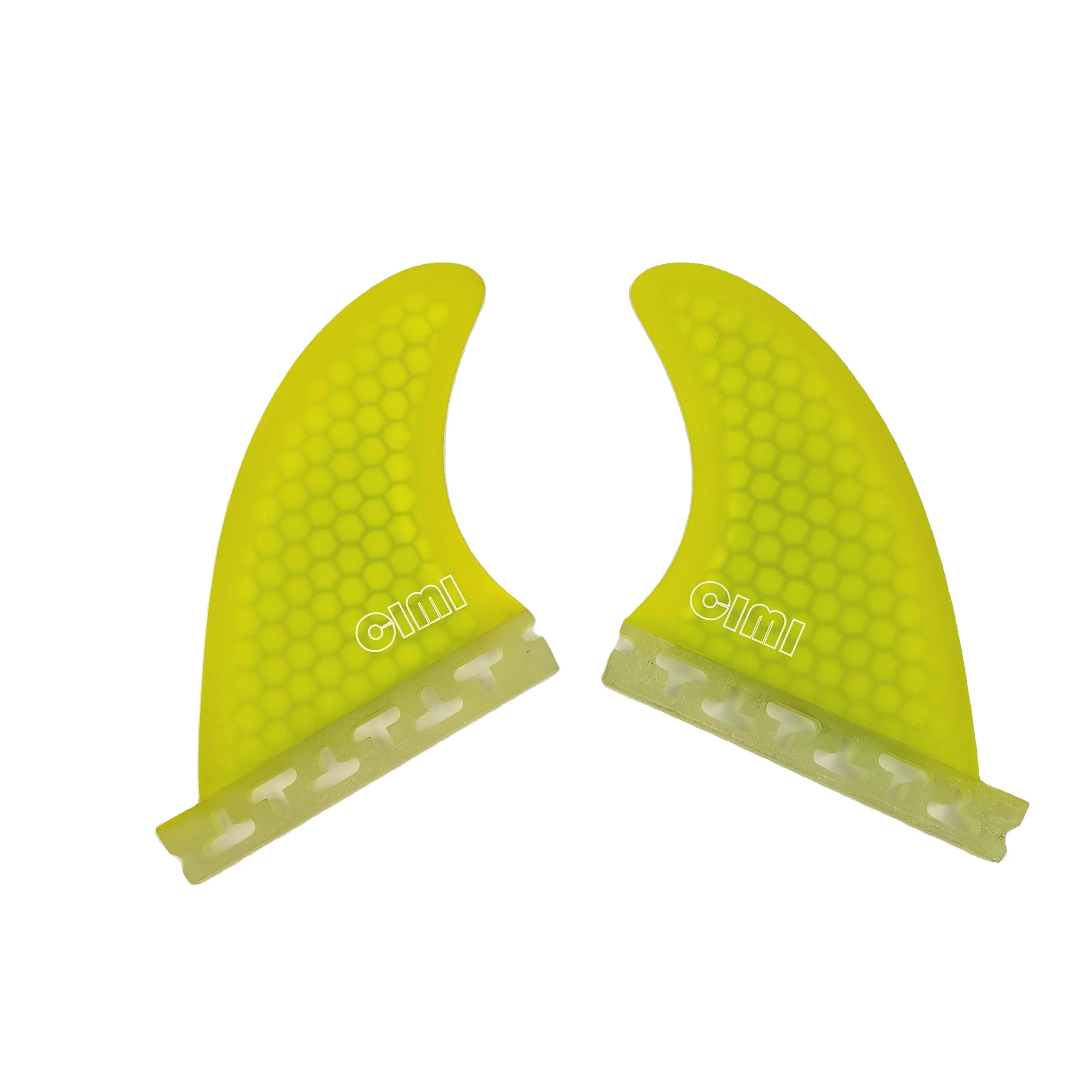 High Quality Wholesale New Color 2 Tab Surf Fin Twin Fins Fiberglass Honeycomb Surfboard Fins