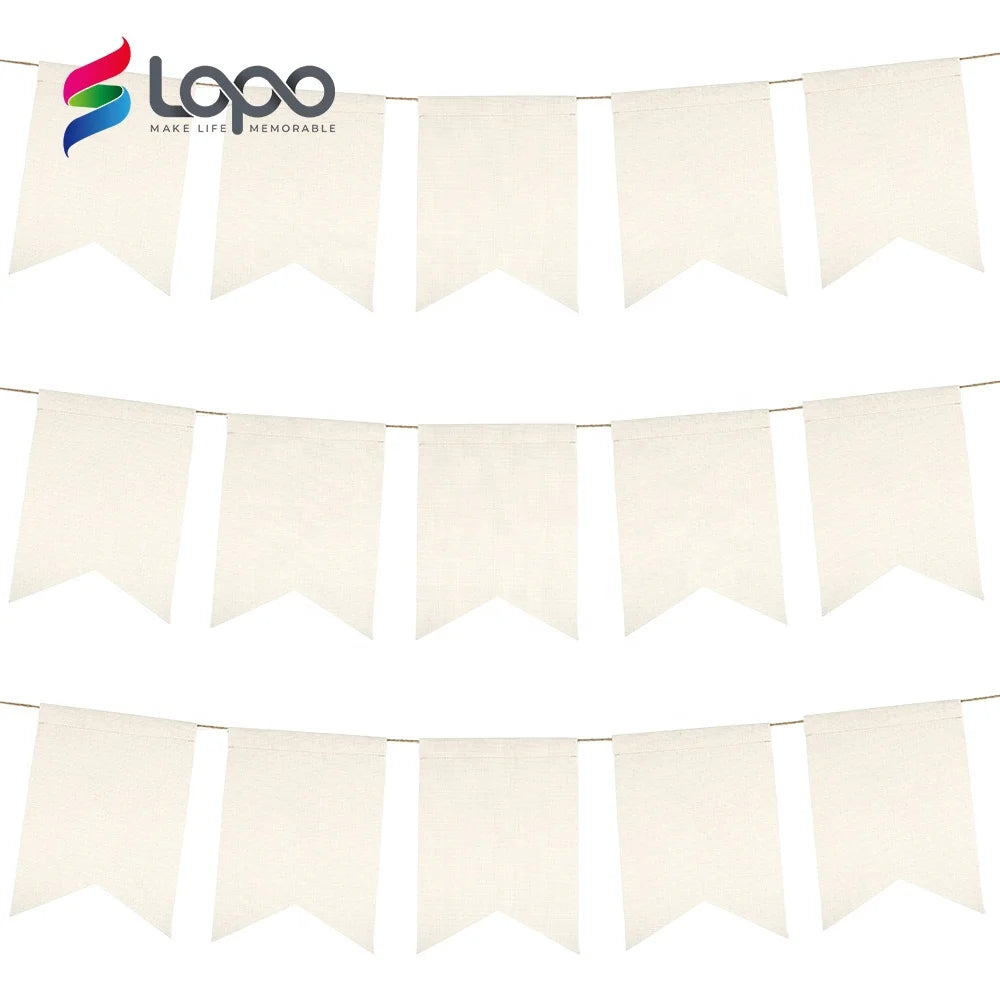 Hot Sale Factory Sublimation Banner Blank Christmas Decor Linen Flag  Holiday Banner Party Christmas Decoration Supplies