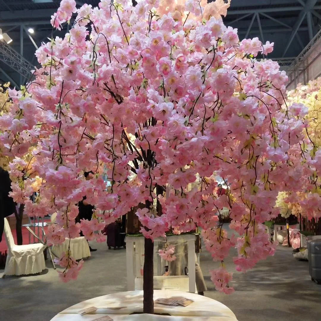 Factory Price Artificial Cherry Blossom Pink Tree Wedding Table Centerpiece Ornament Tree for Outdoor Indoor Wedding Decoration