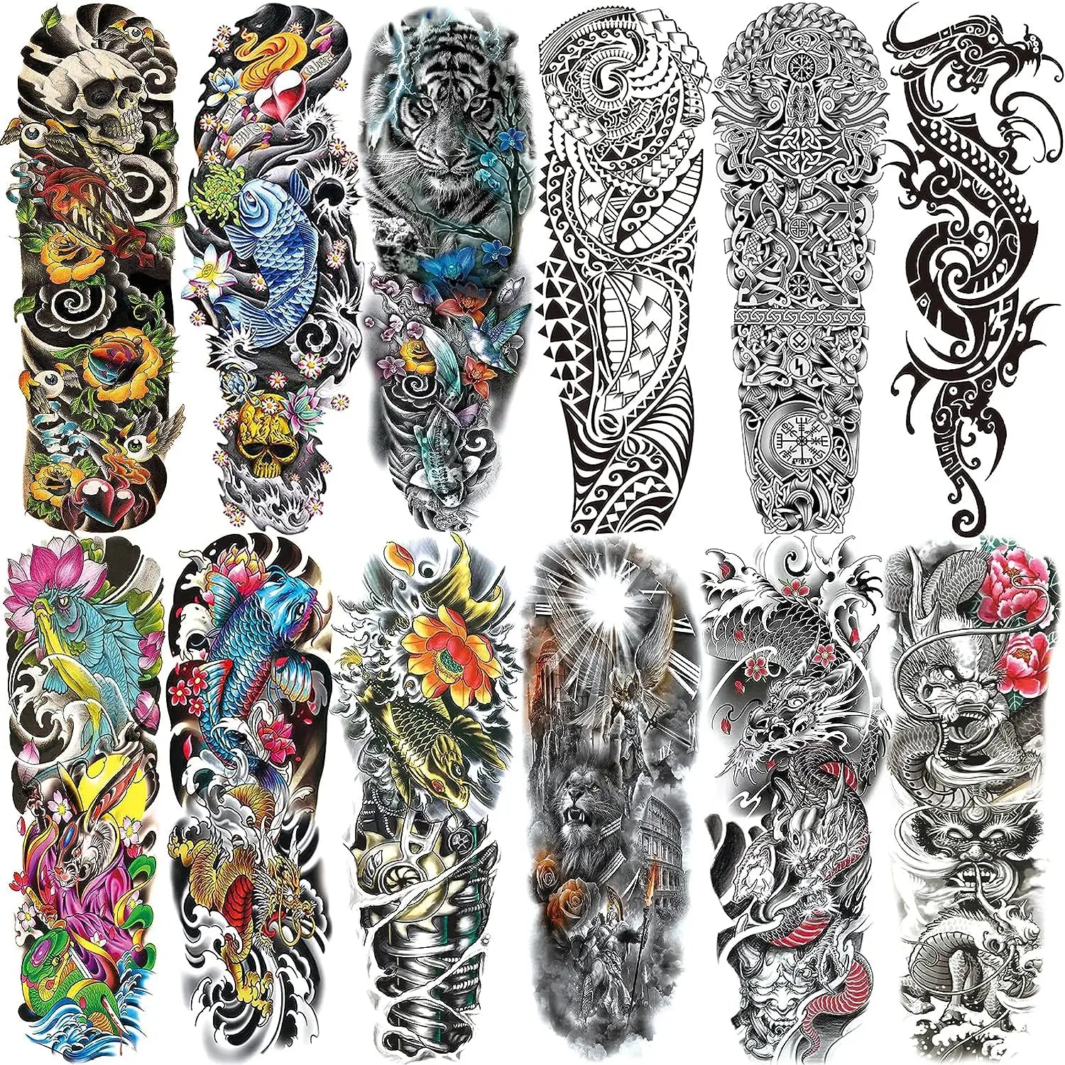 Temporary Tattoo for Men and Women Long Lasting Full Arm Tattoos Waterproof Realistic Sleeve Tattoos