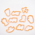 Food Grade Plastic Cookie Molds Durable Airplane & Vehicle Shape Cutter for Kids' DIY Biscuit Mold Fruit/Dough/Toast Cutter