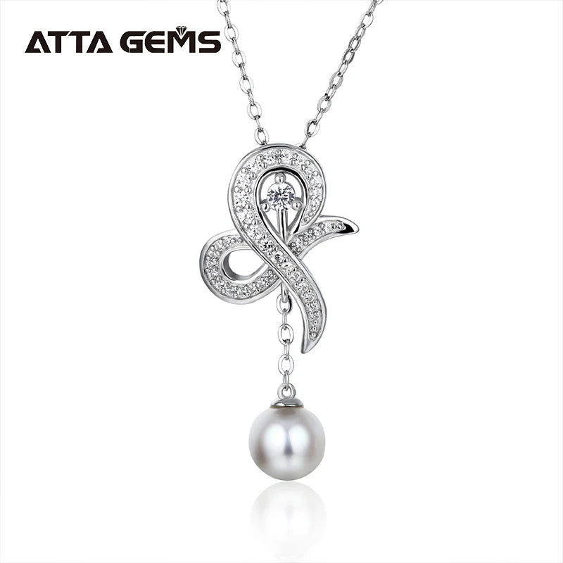 ATTA GEMS 2026 Fresh Water Pearl Pendant for Women Korean Style Round Cut Pearl Pendant Necklace Fashion Fine Jewelry