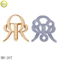 Die Casting Brand Name Plate Wallet Gold Logos Backpack Bags Rivets Private Letter Label With Washer