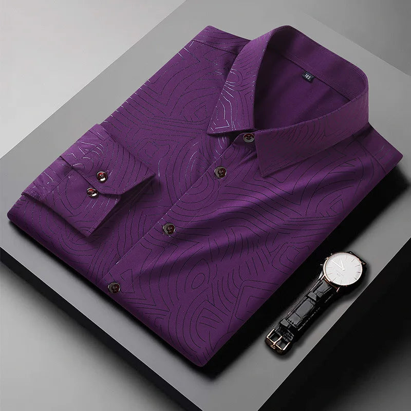 New Large Size Long-sleeved Shirt Men's Leisure Business Multi-color All-match Long-sleeved Shirt Shirt