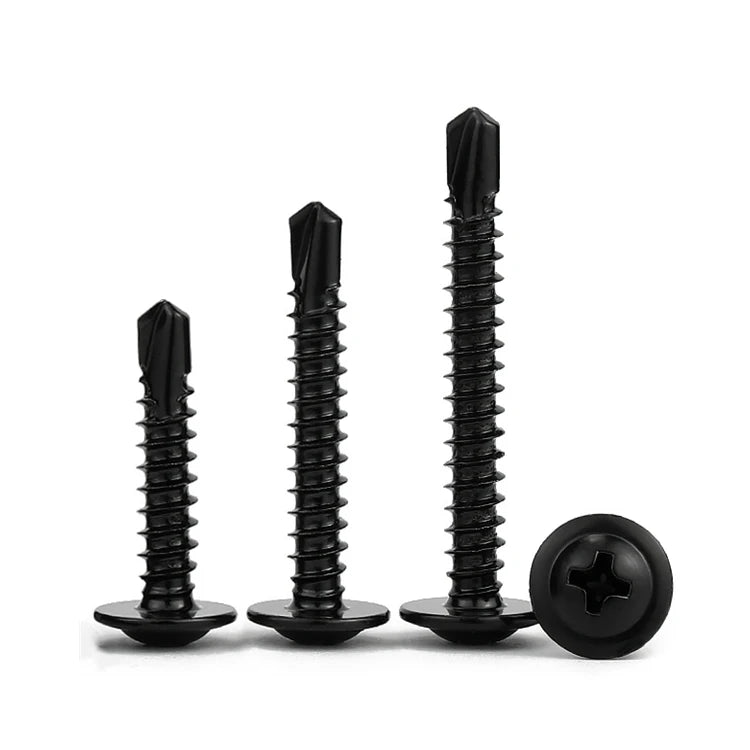 #6 #7 #8 #10 #12 M4.2 M4.8 Black Stainless Steel 410 Sheet Metal Tek Screw Phillips Modified Truss Head Self Drilling Screws