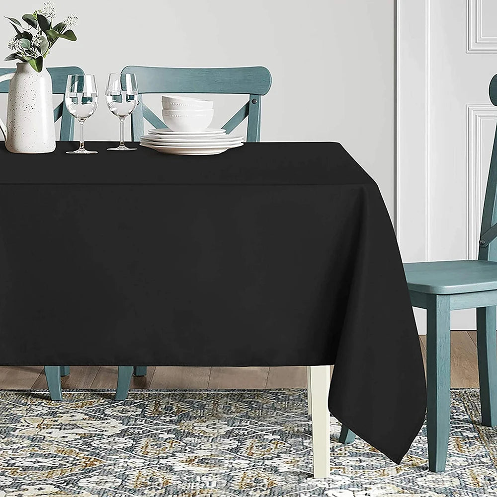 Wedding Party Restaurant Banquet Rectangle Black Tablecloth