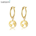 SP-LAM Fashion 2024 World Map Trend Woman Elegant Earing Gold Plated Stainless Steel Earring