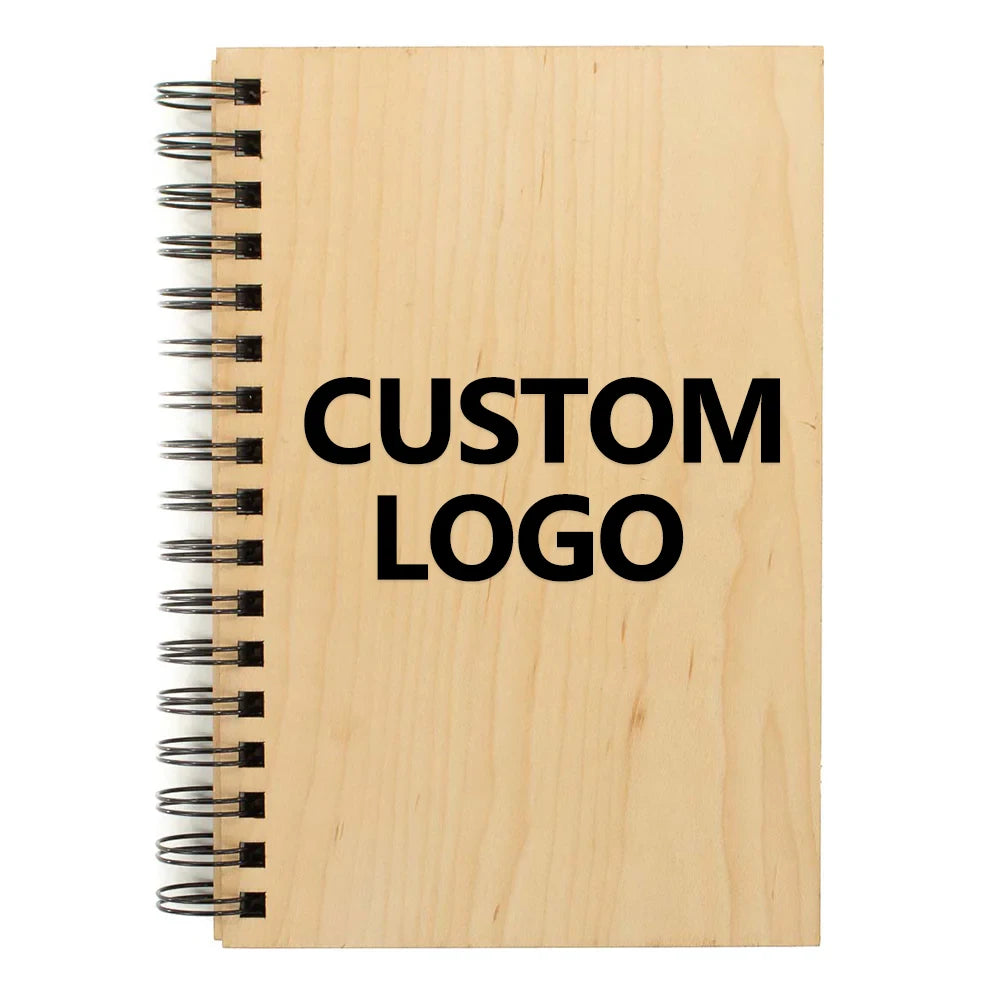 Eco Friendly Memo Bamboo Wood Coil Notebook Trending Products 2025 New Arrivals Spiral Journals Notebooks With Custom Logo