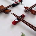 Chinese Style Wooden Chopstick Holder Leaves Dumbbell Holder Chopsticks Spoon Holder