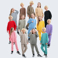 SHINBENE Leisure 2 Piece French Terry Sweatshirt and Sweatpants Set Hoodie and Joggers Kids Clothing Set