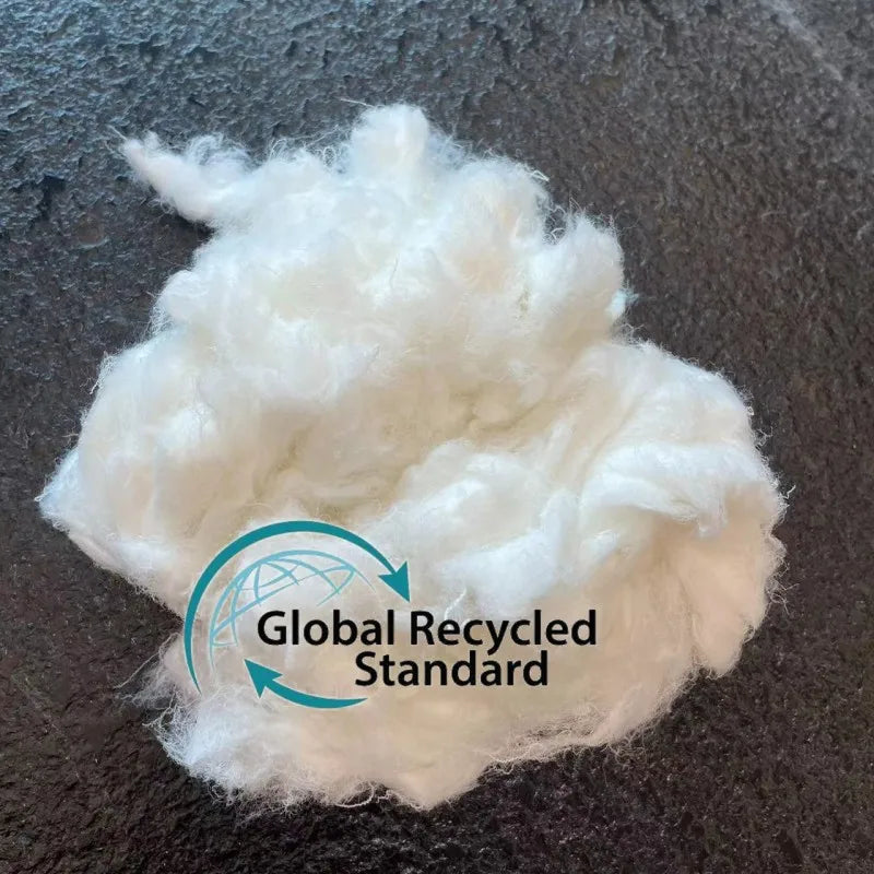 GRS with TC Recycled Nylon Staple Fiber 1.5Dx38mm Semi-Dull White & Dope Dyed Black for Textile Spinning Raw Pattern
