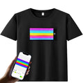 RGB Light up LED T Shirt Smart APP Control Mini Flexible Panel Display Screen for Shirt Fashion Clothes T Shirts for Party Club