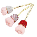 Pink Rhinestone Makeup Brush Set Loose Powder Big Fan Makeup Brush Rose Nail Dust Brush