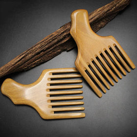Eco Friendly Customized Men Women Curly Hair Detangling Pick Twist African Braiding Wide Tooth Sandalwood Wooden Afro Hair Comb