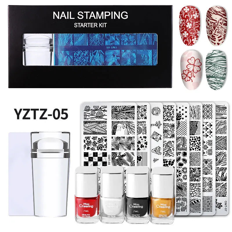 Wholesale Nail Art Template Stamper Nail Polish Nail Art Stamping Template Transfer Set
