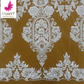 HY2248-1 High Quality Design White Shinny African 3d Beaded Sequins Wedding Bridal Lace Dress Fabric