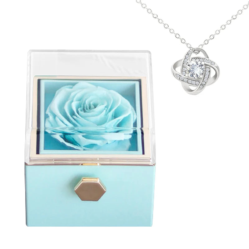 DIY Eternal Forever Preserved Roses Preserved Flowers in Gift Box for Decoration Rotating Soap Flower Rose Jewelry Packaging Box
