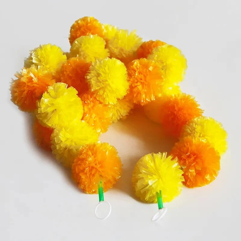 Nicro Indian Wedding Decoration Dia De Muertos Mexican Fiesta Day of the Dead Diwali Plastic Artificial Plastic Marigold Flower