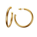 Exaggerated C-shaped Earrings Chunky Tube Hoop Earrings Women Dainty 40mm Classic Round Huggie Studs Open Half Hoops Earrings