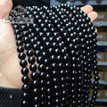 JD Wholesale 4mm 6mm 8mm 10mm 12mm 14mm 16mm Round Gemstone Loose Beads 5A Natural Black Agate Beads for Jewelry Making