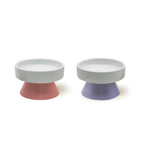 Raised Ceramic Pet Feeder Elevated Dog Cat Food Bowl Non Slip Pet Feeding Dish for Daily Use