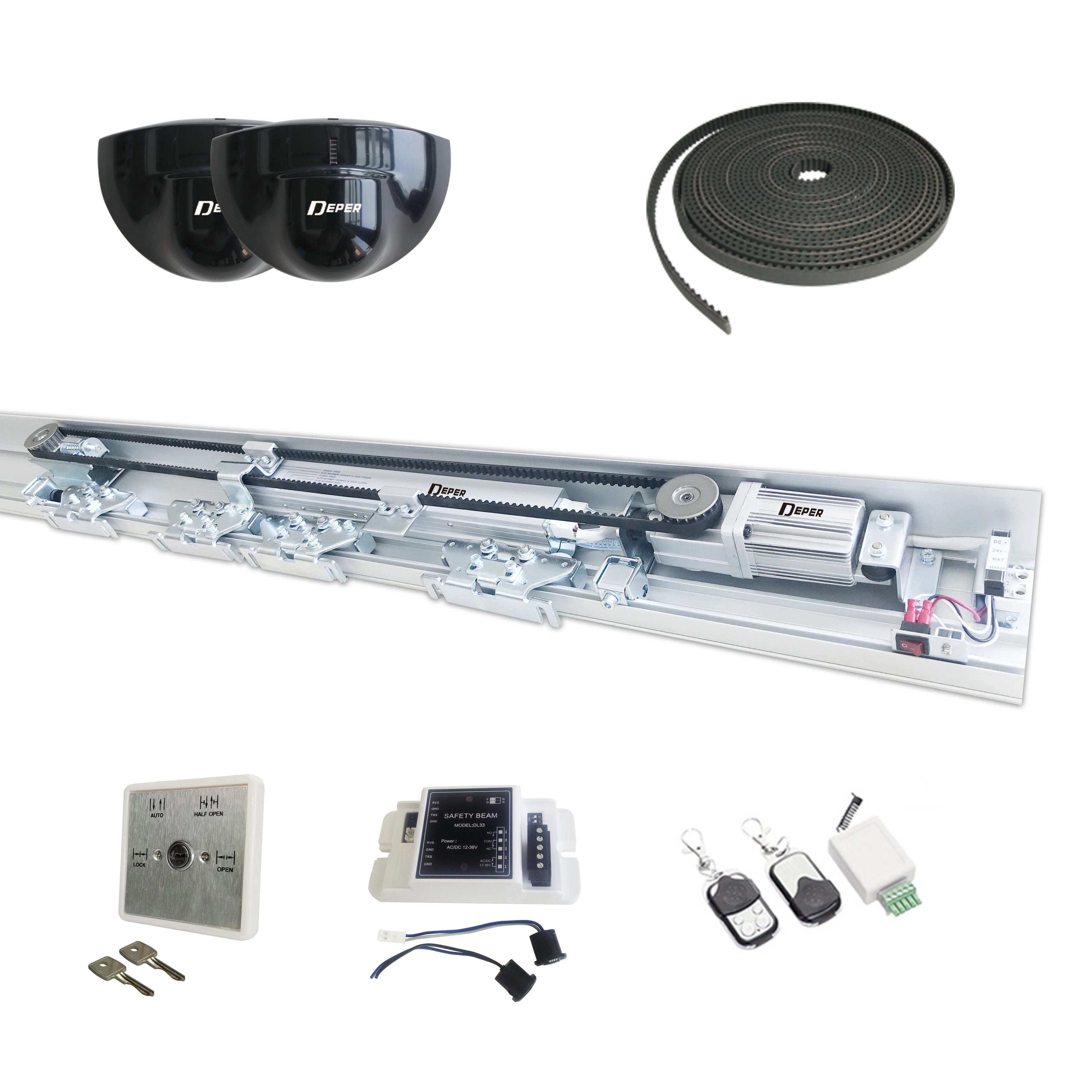 DEPER DSL-125B 150KG Electric Automatic Sliding Door Opener Computer Control Panel Modern Design Double Door Interlocking for