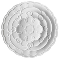 Luxury White Flower Bone China Wedding Charger Ceramic Embossed Dinner Plate Set Color Enamel Creative Bake Dishes for Household