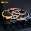 Ready Shipping Fine Jewelry S925 Silver Gold Plated VVS Baguette Moissanite Diamond Bangle Bracelet GRA Certificated