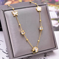 Fashion Shell Butterfly Flower Pendant Zircon Stainless Steel Necklace  for Women Fashion Jewelry Necklace