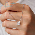 Silver 925 Original 2 Carat Brilliant Cut Diamond Test Past D Color Moissanite Cow Head Pendant Necklace for Women Fine Jewelry