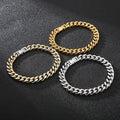Wholesale Hip Hop Jewelry Tarnish Free 8mm 10mm 12mm 18K Gold Plated Stainless Steel Miami Cuban Link Bracelet Mens Chains