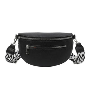 Wholesale Designer PU Leather Fanny Packs Women Candy Pattern Zipper Closure Waterproof Crossbody Waist Bags